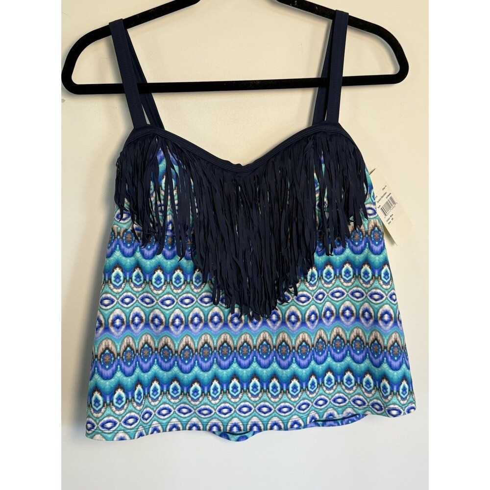 NEW Costa Del Sol Women's Plus Size 0X 1x Fringed Swim Tankini and swim skirt